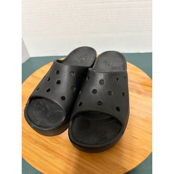 Crocs Shoes - Crocs Slide Black Women's Size 8 Platform Slides